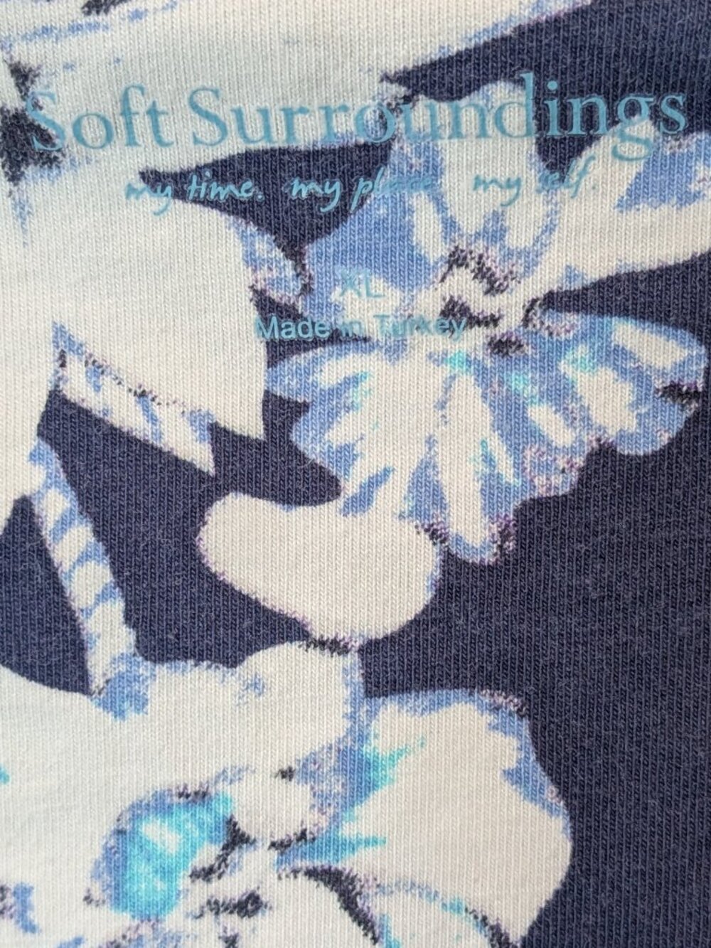 Soft Surroundings Blue Floral Faux Wrap Dress - Picture 4 of 4